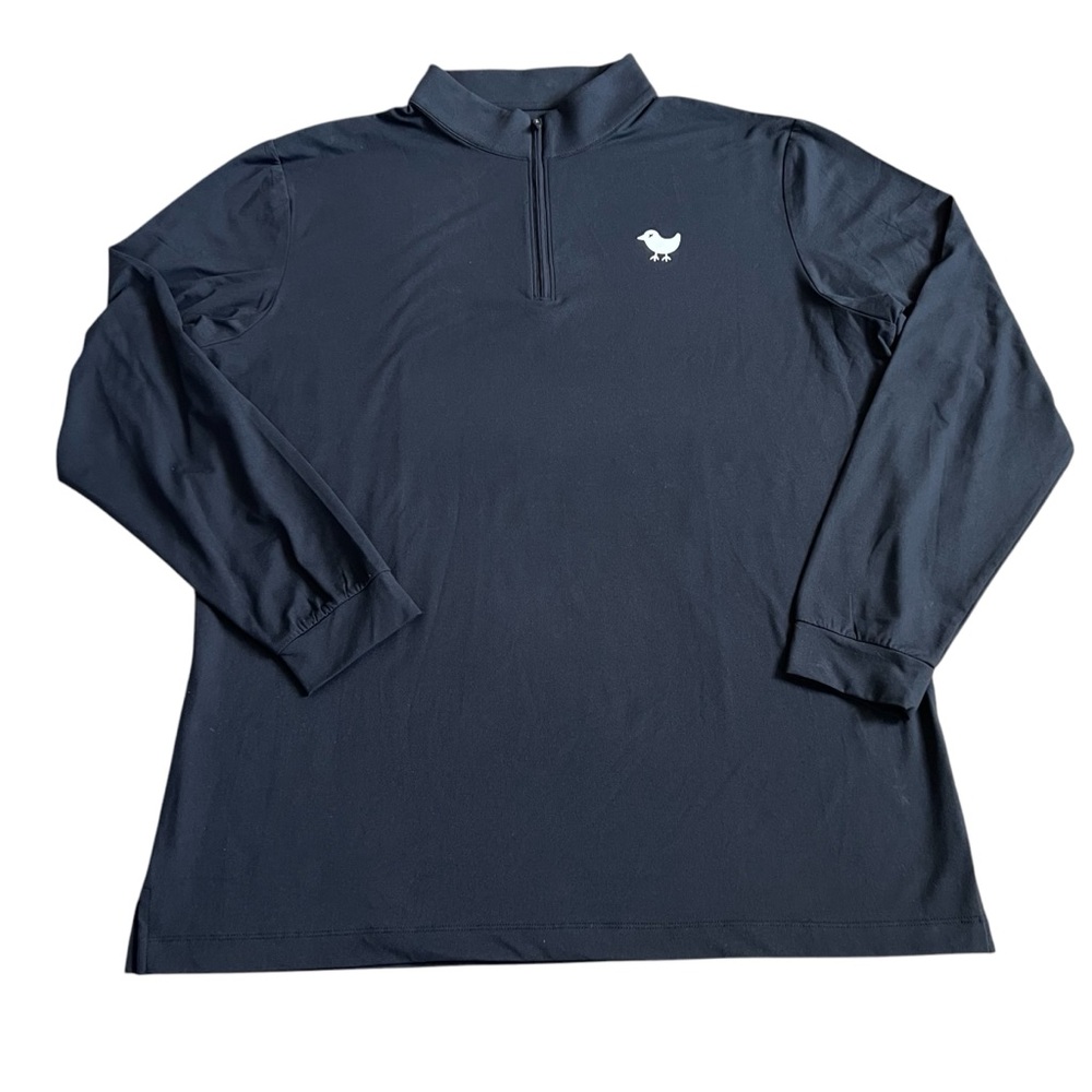 Bad Birdie Navy Long Sleeve Quarter-Zip with White Bird Logo